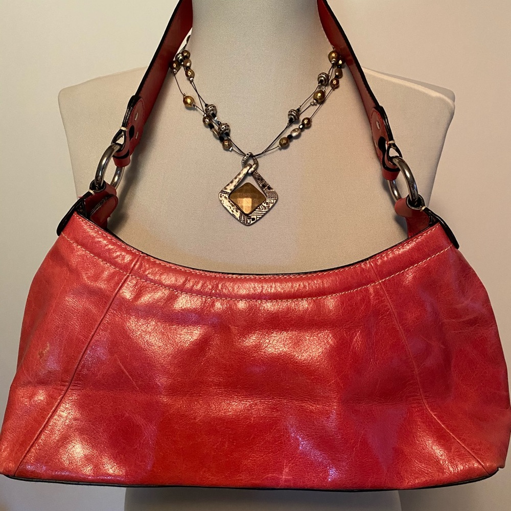 Pink Leather Hand Bag
